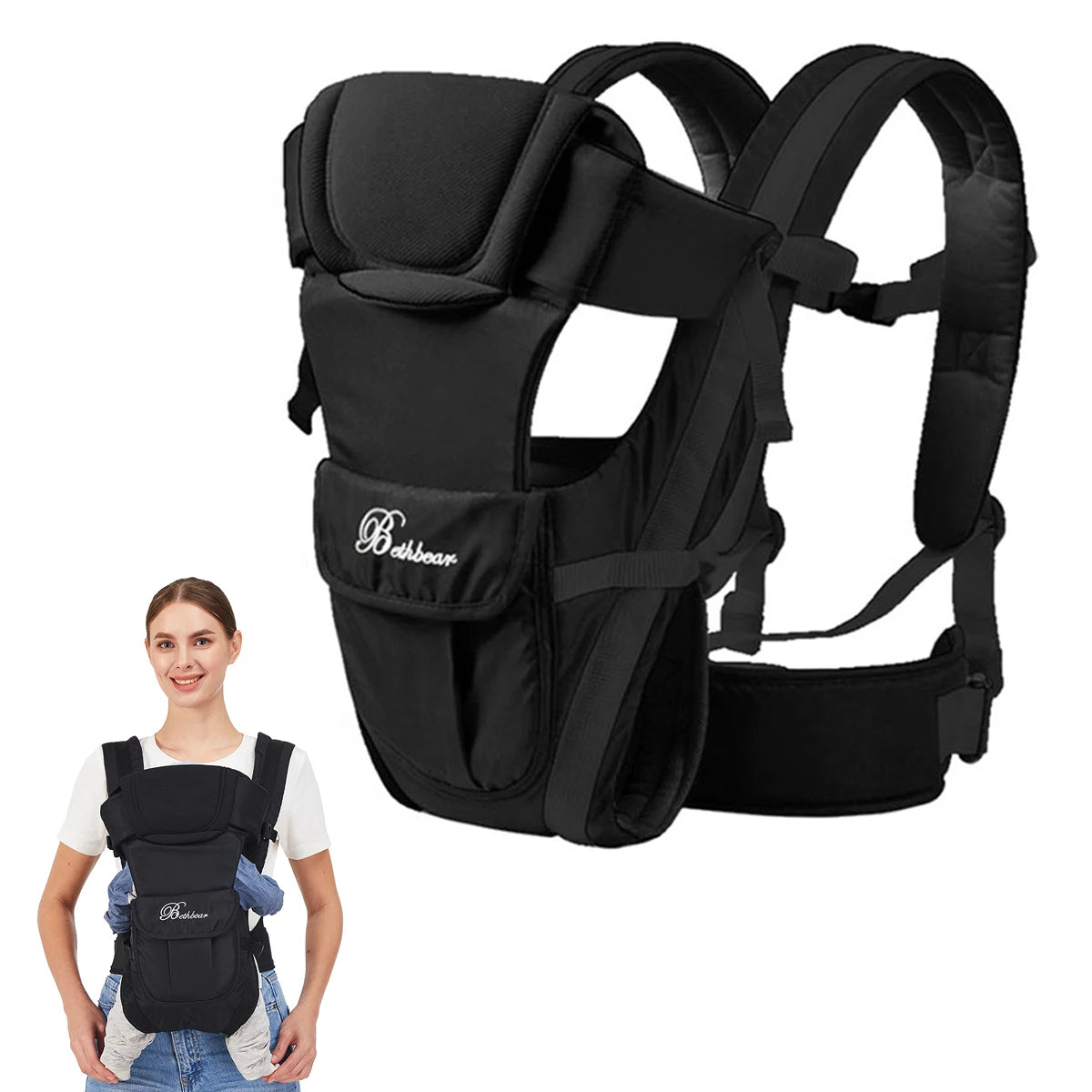 FlexFit 4-Position Baby Carrier Backpack – Adjustable Newborn to Toddler Support