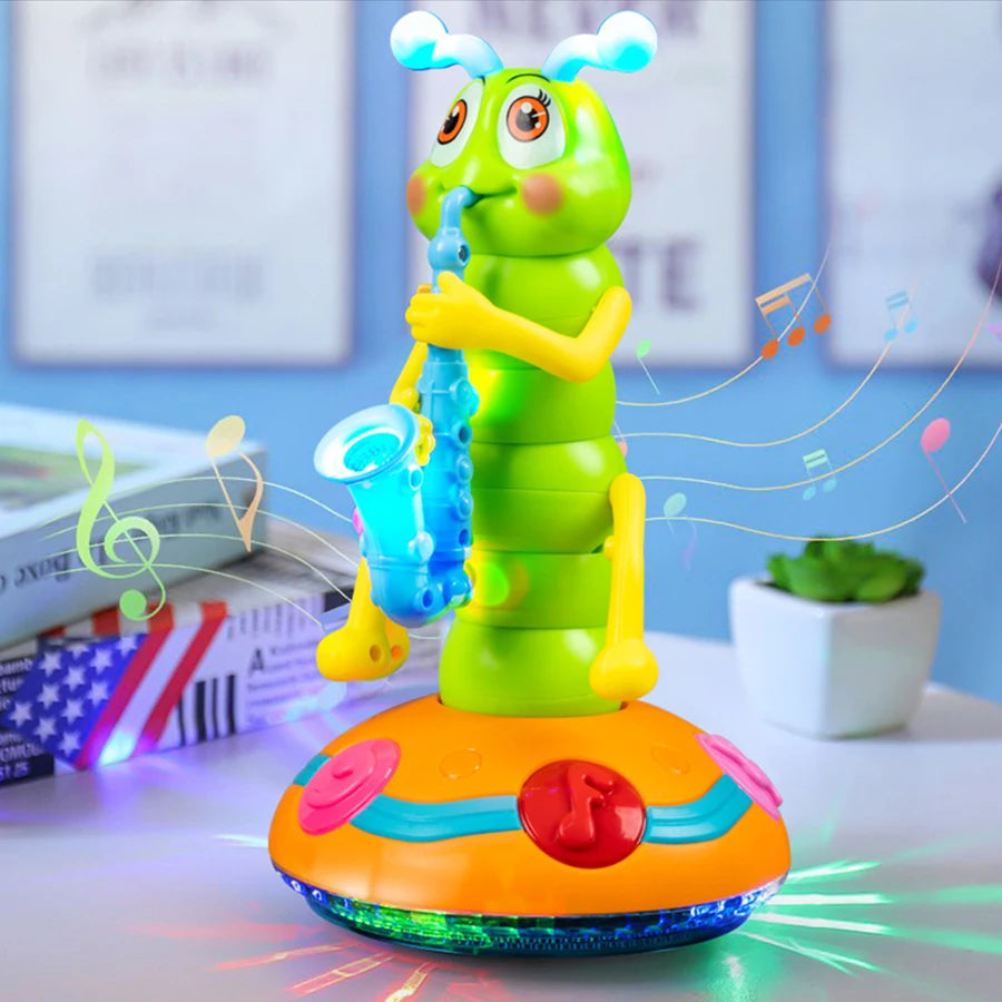 Dancing Caterpillar Saxophone Toy with Lights and Music