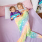 Glow Mermaid Tail Blanket - Soft Wearable Fleece Blanket for Kids