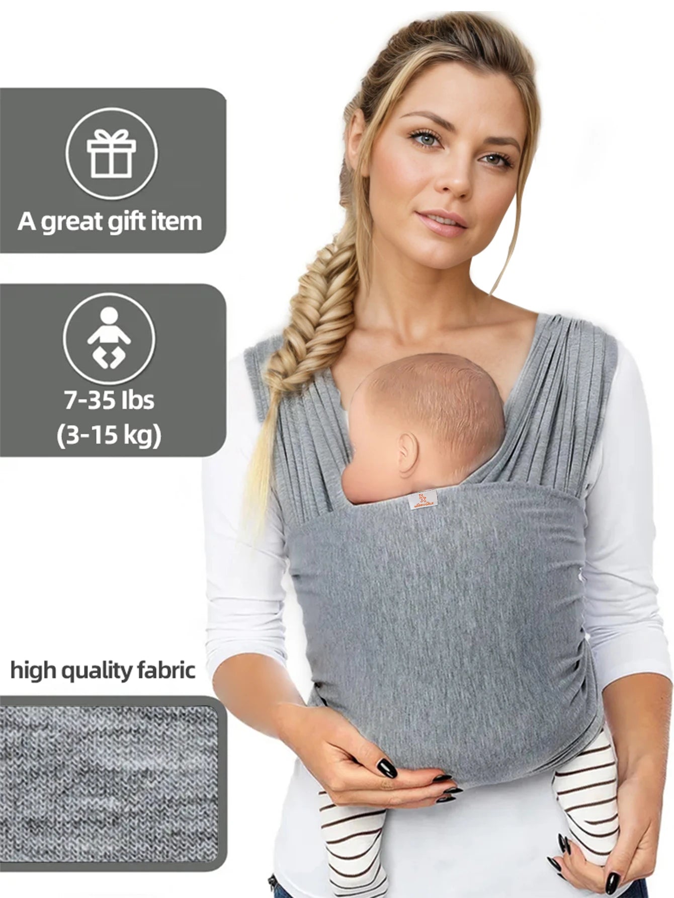 Stretch Baby Wrap Carrier – Hands-Free Newborn to Toddler Sling