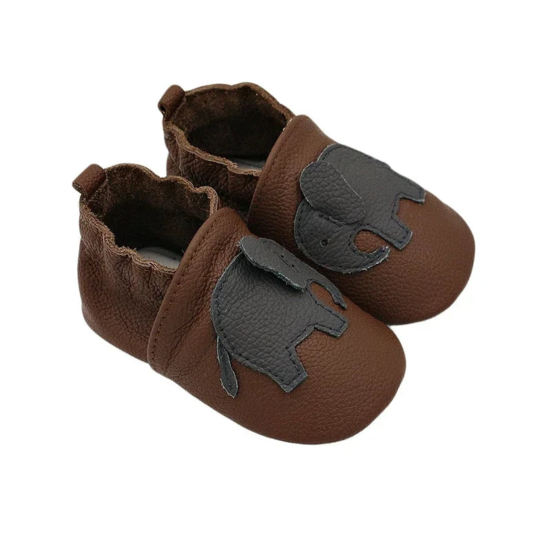 WildStep Leather Baby Moccasins | Animal Soft Sole First Walker Shoes 0-24M