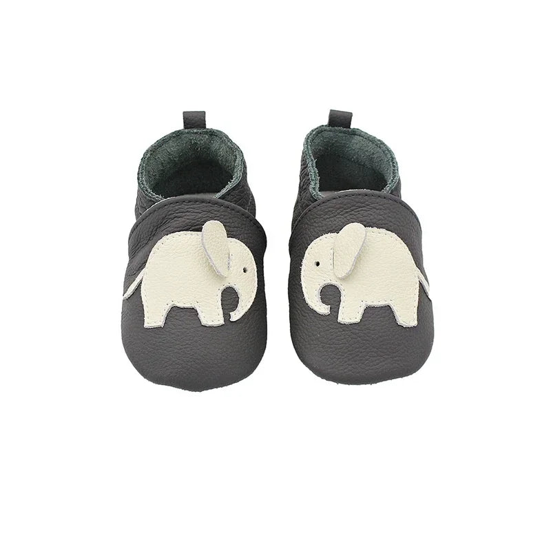 WildStep Leather Baby Moccasins | Animal Soft Sole First Walker Shoes 0-24M