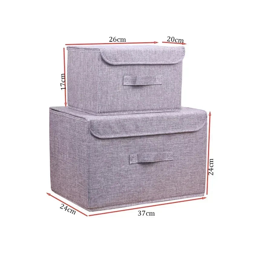 Fabric Organizer Bin with Lid for Home Storage