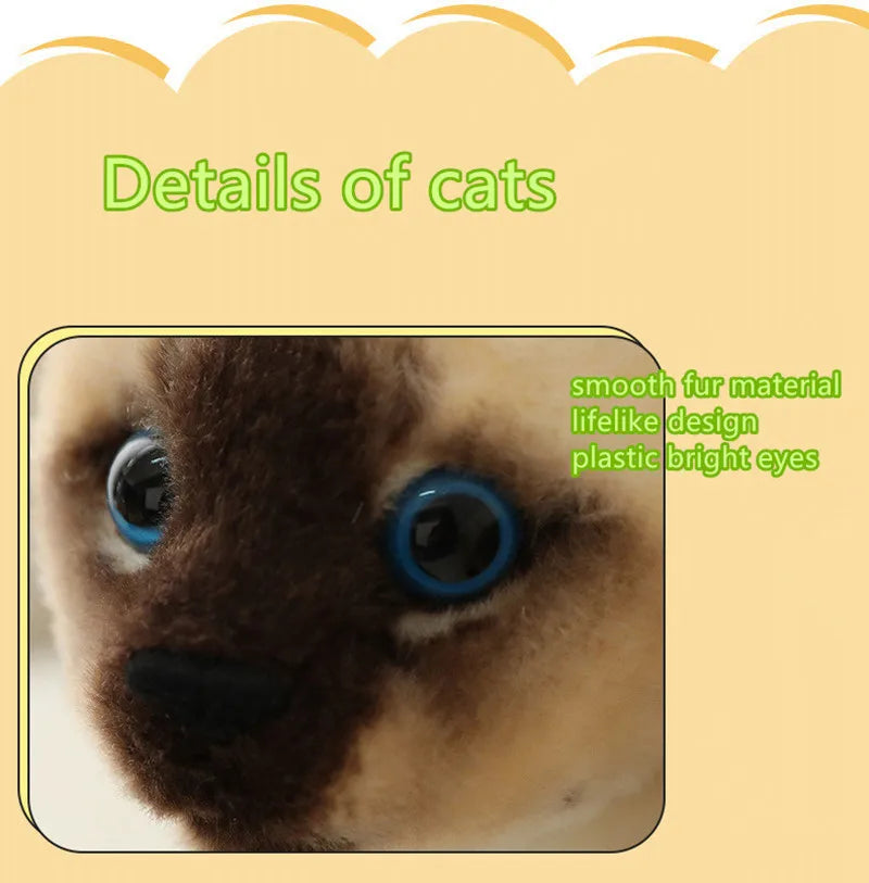 Cat Plush Toy - Soft Realistic Stuffed Cat for Kids & Nursery Decor