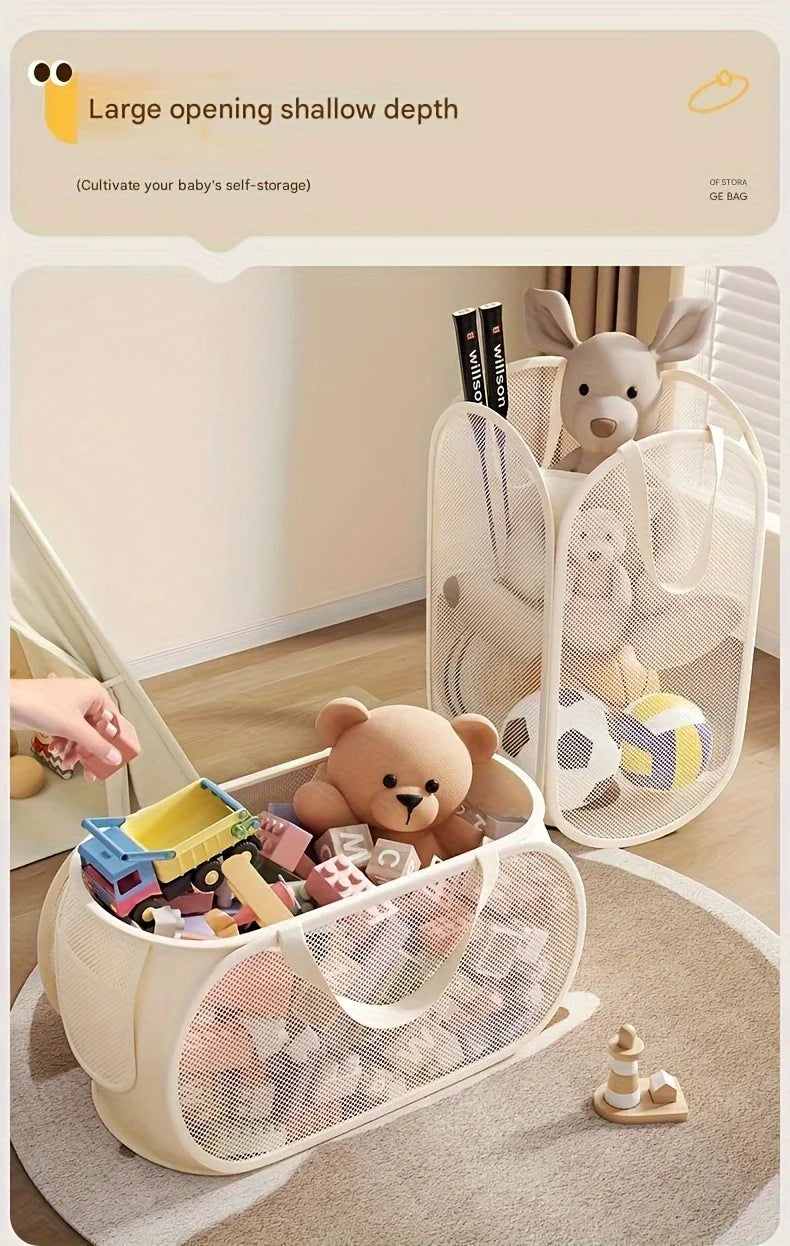 Foldable Mesh Toy Storage Basket