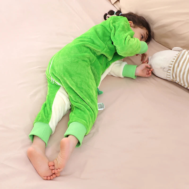 Warm Flannel Kids Sleepsack Pyjamas with Cute Cartoon Animal Prints