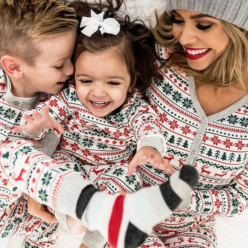 Festive Snowflake Family Matching Pajamas Set