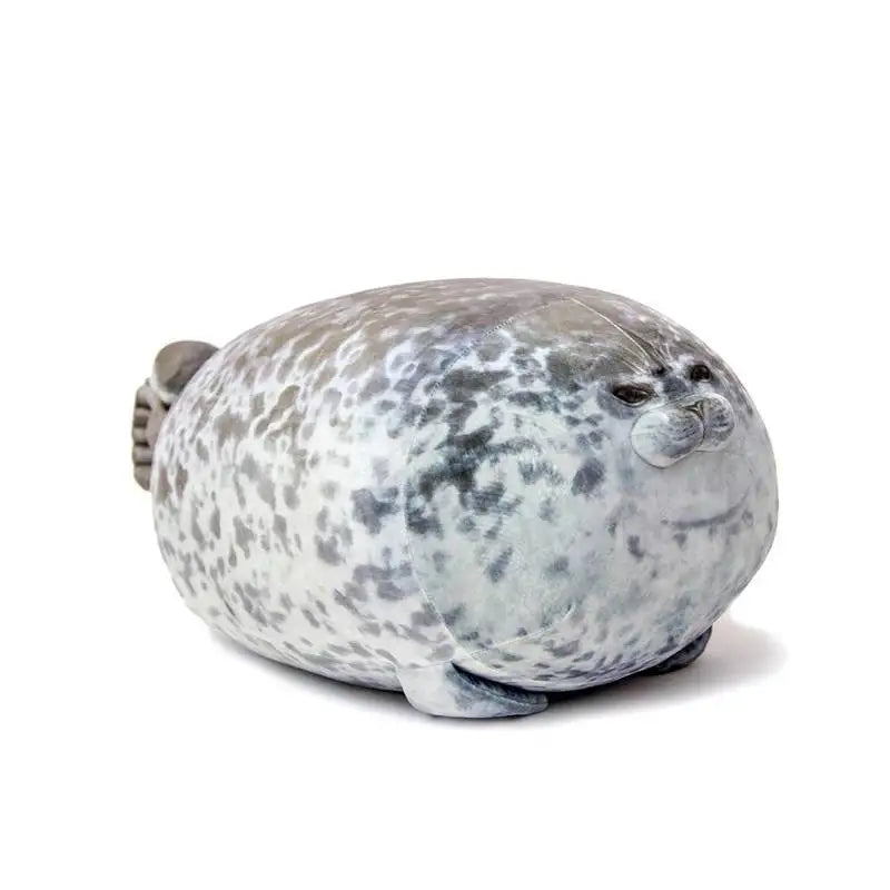 Blob Seal Plush Pillow - Soft Round Stuffed Seal Toy for Kids