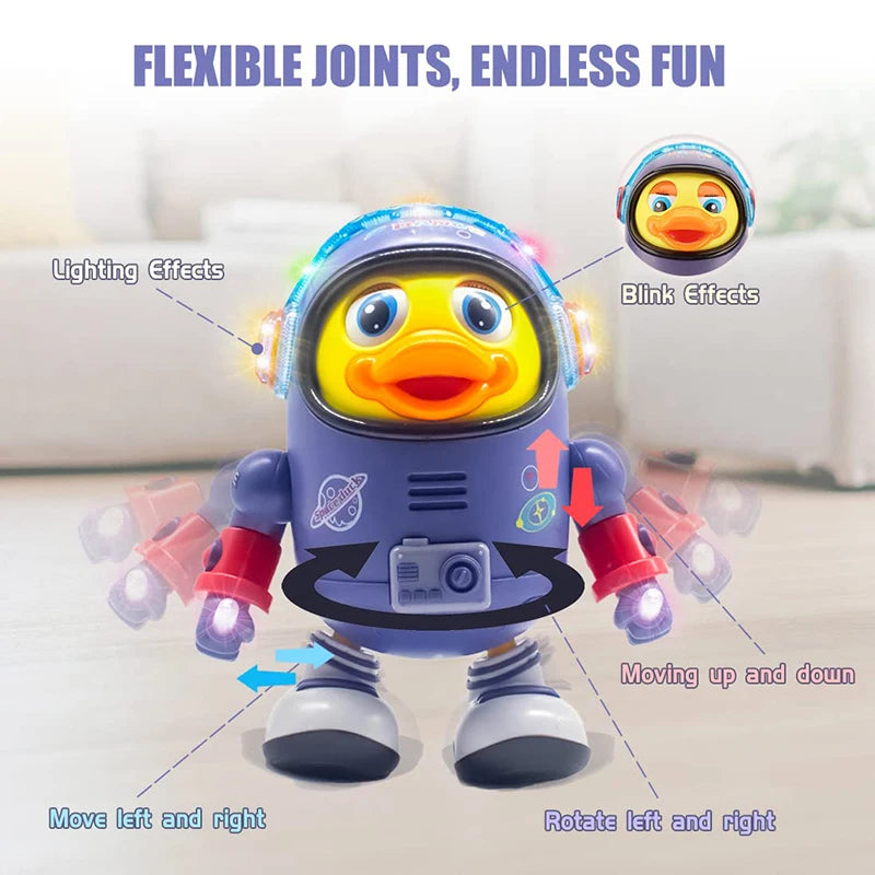 Space Duck Dancing Robot Toy with Lights and Music