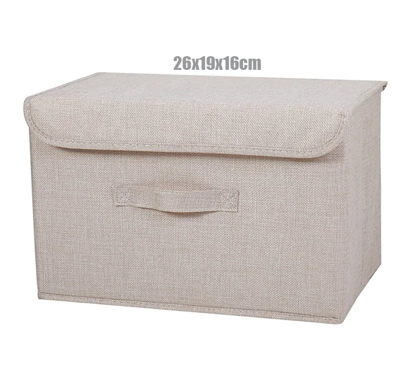 Fabric Organizer Bin with Lid for Home Storage