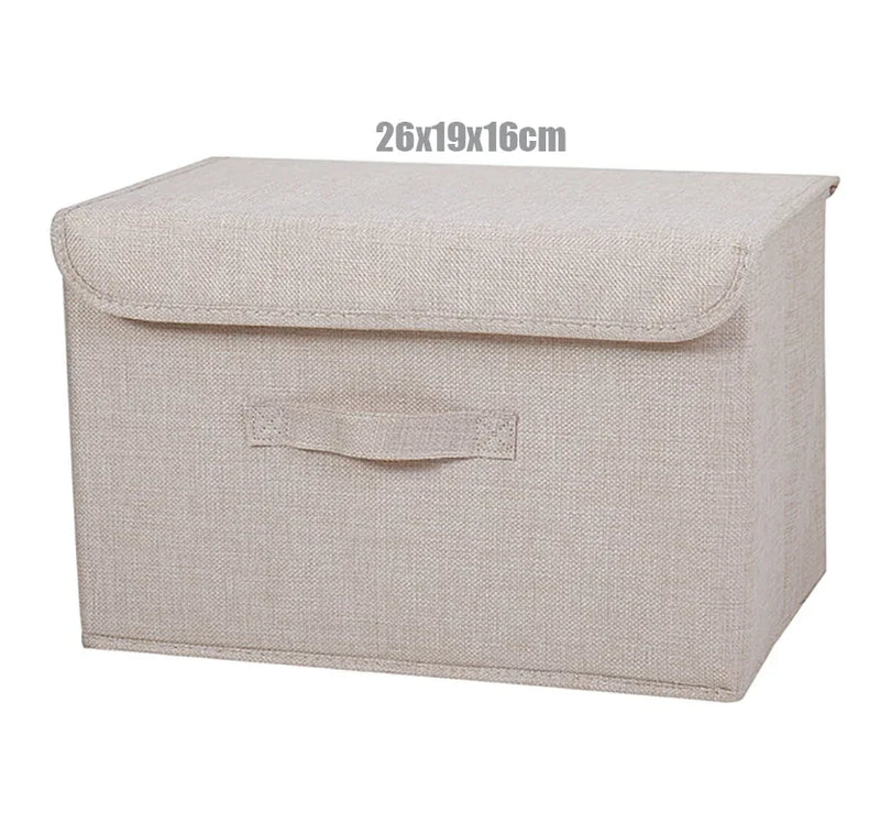 Fabric Organizer Bin with Lid for Home Storage