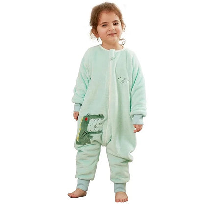 Warm Flannel Kids Sleepsack Pyjamas with Cute Cartoon Animal Prints