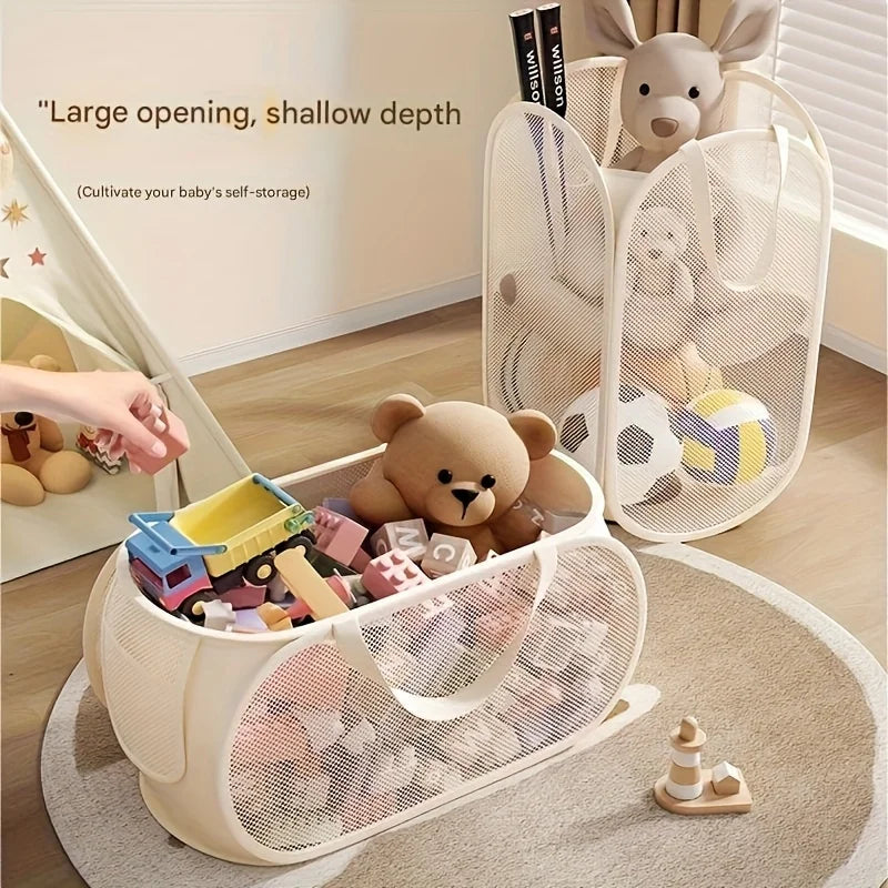 Foldable Mesh Toy Storage Basket