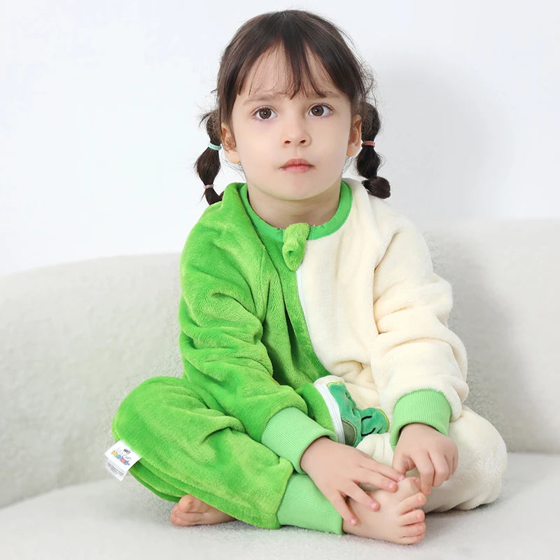 Warm Flannel Kids Sleepsack Pyjamas with Cute Cartoon Animal Prints