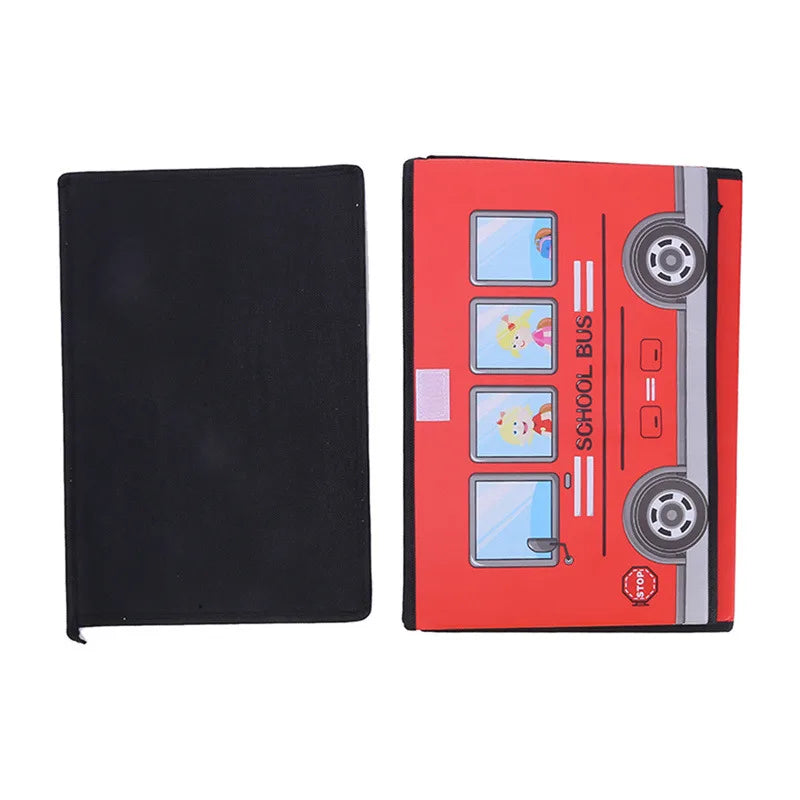 Collapsible School Bus Storage Box – 24L Fabric Organizer