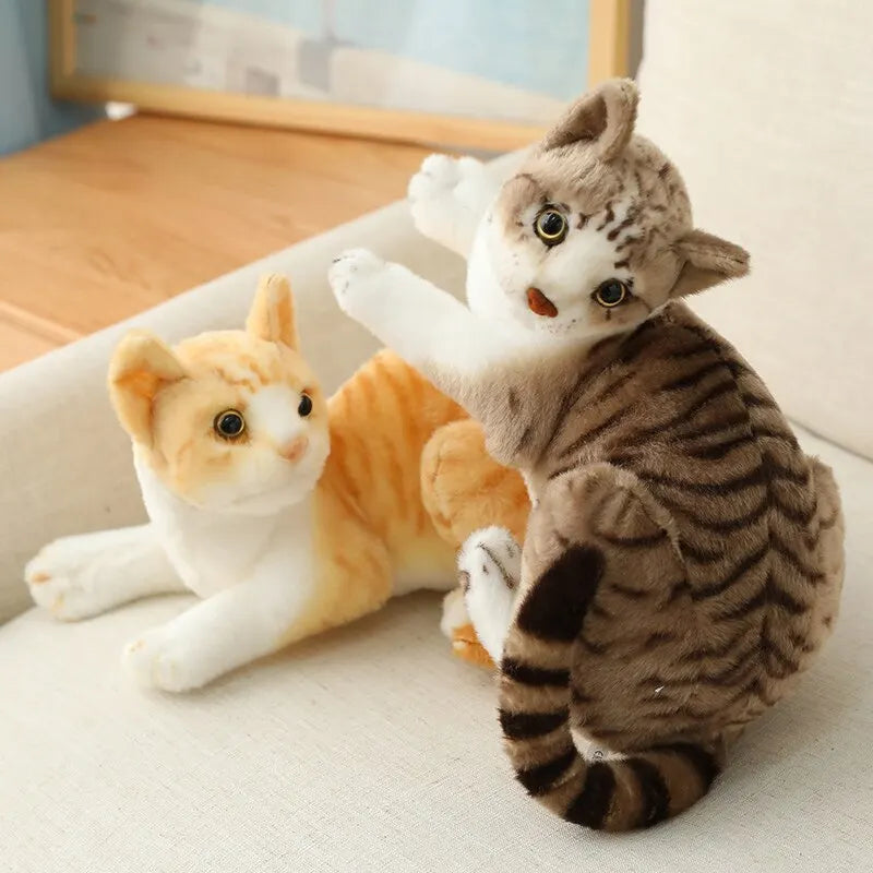 Cat Plush Toy - Soft Realistic Stuffed Cat for Kids & Nursery Decor