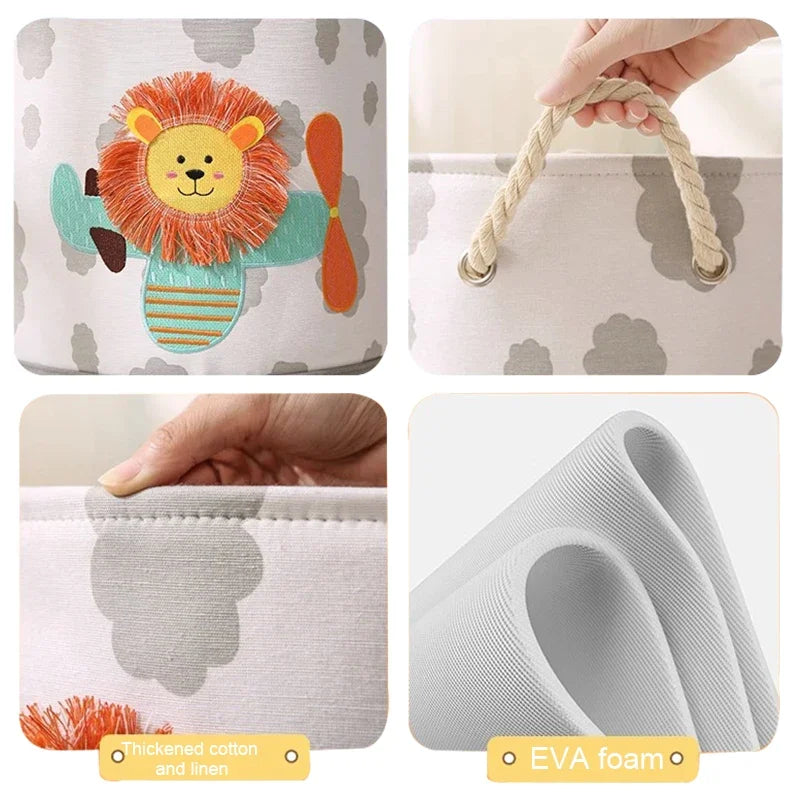 Cute Animal Linen Storage Baskets for Kids