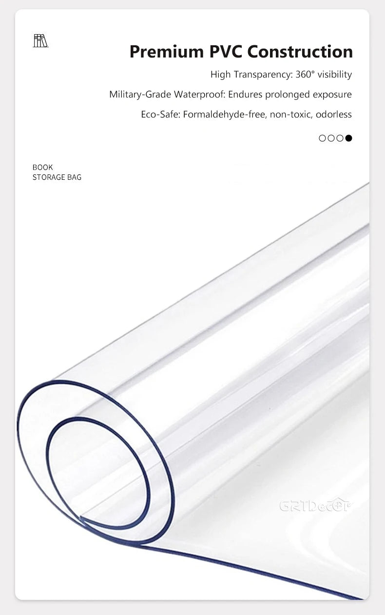 Clear Book Storage Box with Handles