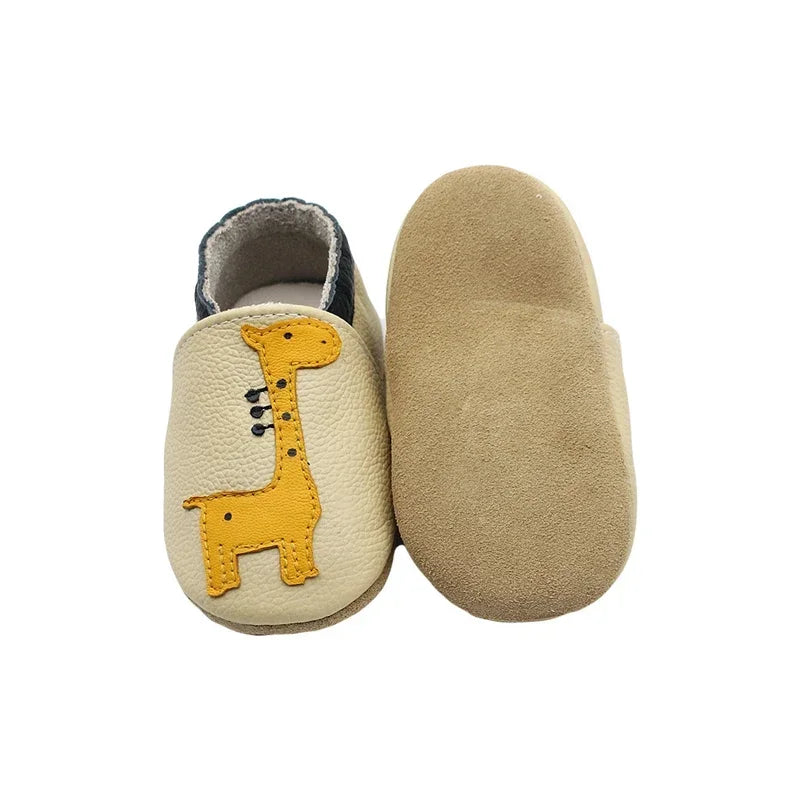 WildStep Leather Baby Moccasins | Animal Soft Sole First Walker Shoes 0-24M