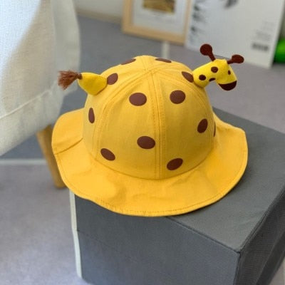 Cute Cartoon Giraffe Bucket Baby Hat
