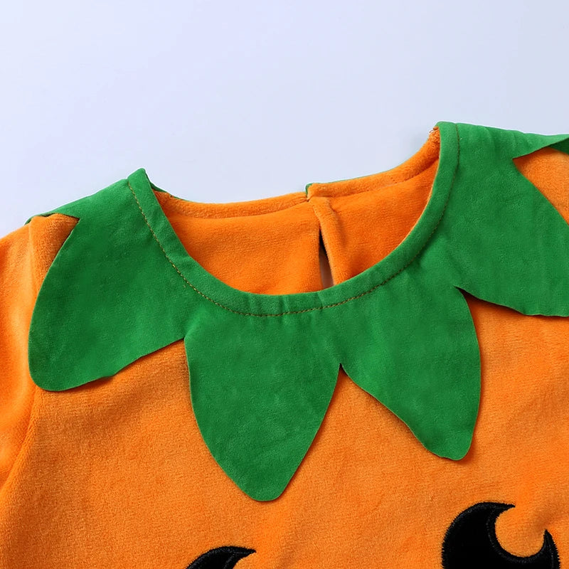 Baby Pumpkin Halloween Costume - Infant Pumpkin Romper Outfit & Dress-Up Set