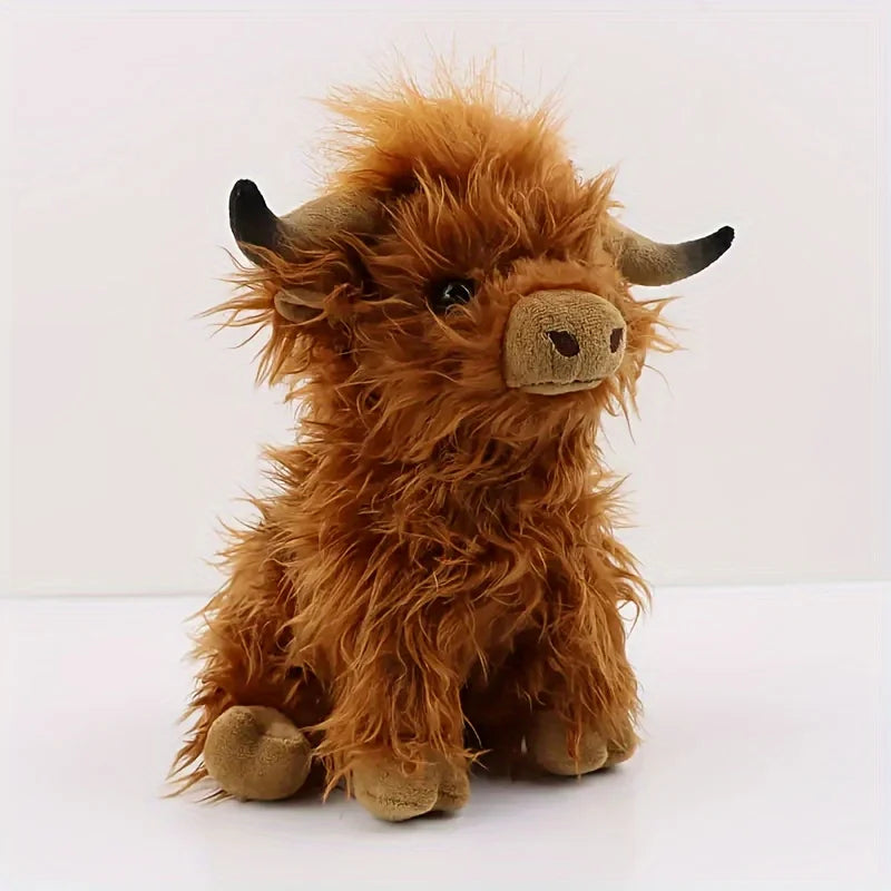 Highland Cow Plush Toy - 25cm Soft Stuffed Farm Animal for Kids