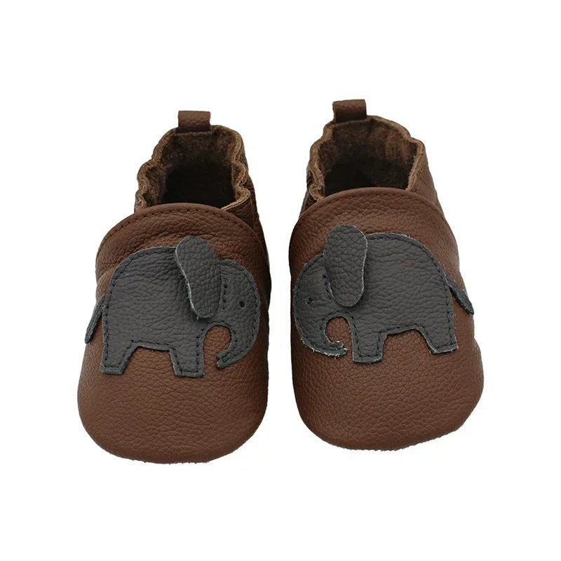 WildStep Leather Baby Moccasins | Animal Soft Sole First Walker Shoes 0-24M