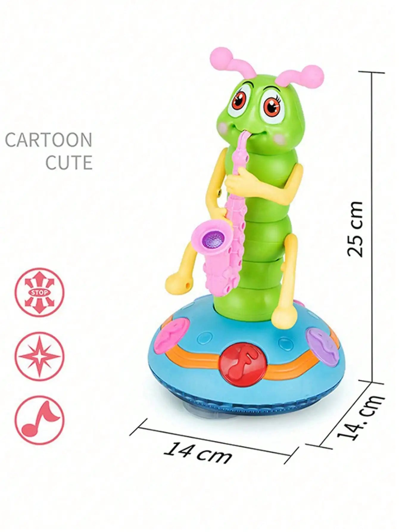Dancing Caterpillar Saxophone Toy with Lights and Music