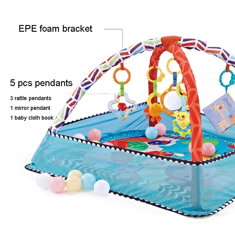 Deluxe Baby Play Gym with Hanging Toys and Soft Activity Mat