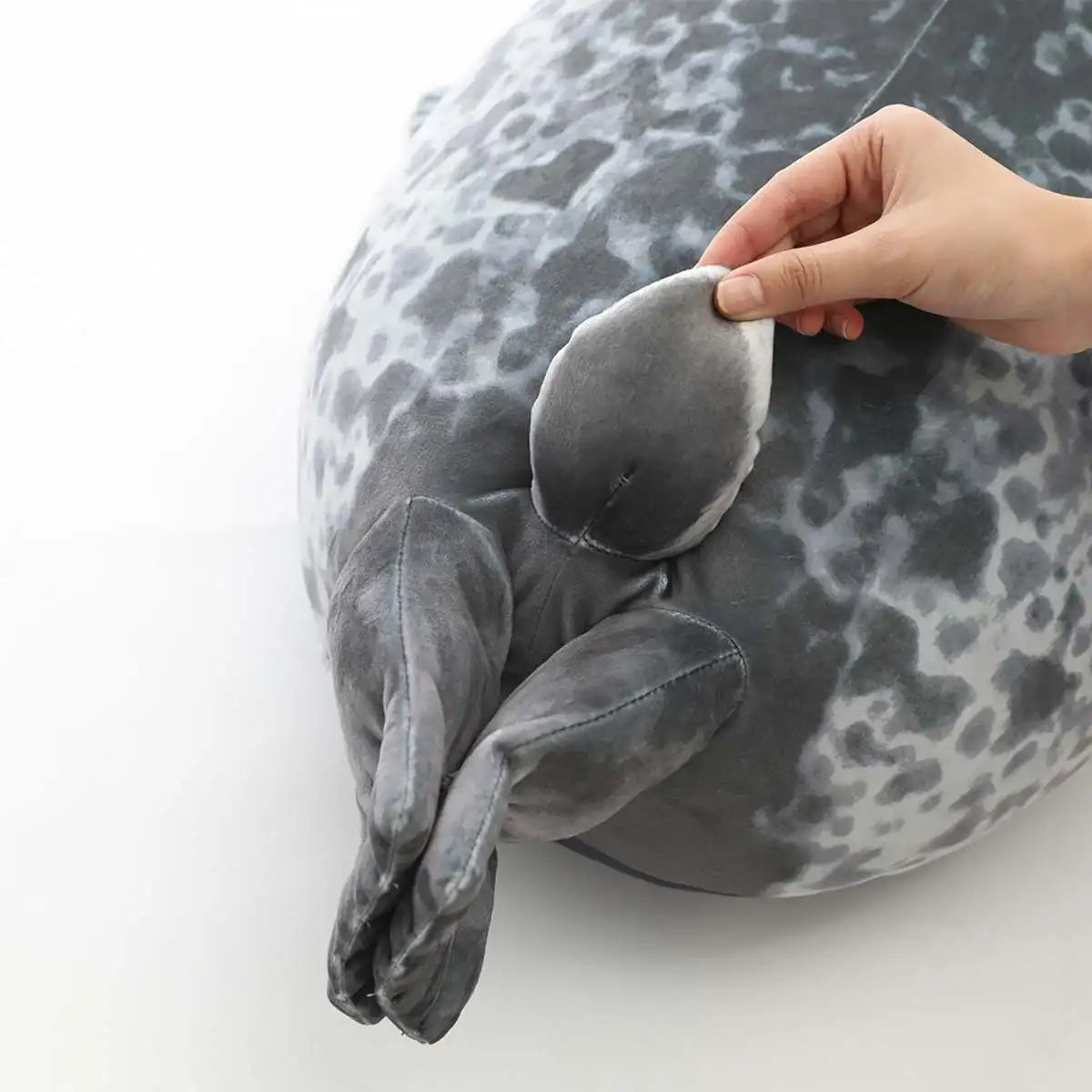 Blob Seal Plush Pillow - Soft Round Stuffed Seal Toy for Kids
