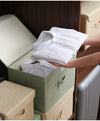 Fabric Organizer Bin with Lid for Home Storage