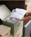 Fabric Organizer Bin with Lid for Home Storage
