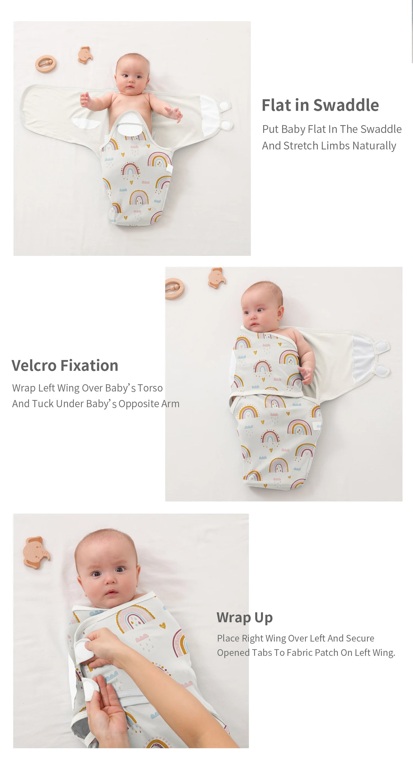 100% Cotton Newborn Swaddle Wrap for Calm, Cozy Sleep