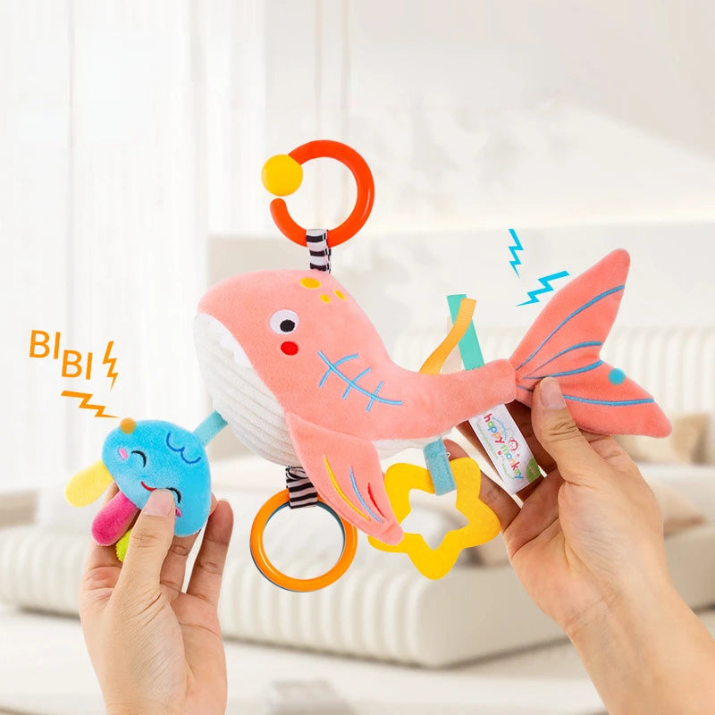 Soft Plush Animal Rattle Toy | Teething & Crib Hanging Toy for Infants