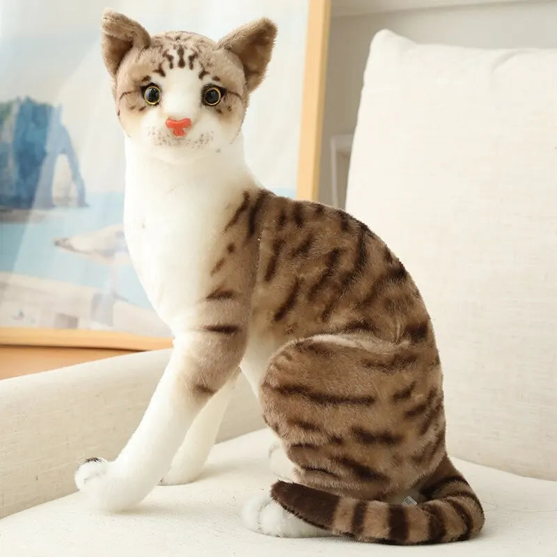 Cat Plush Toy - Soft Realistic Stuffed Cat for Kids & Nursery Decor