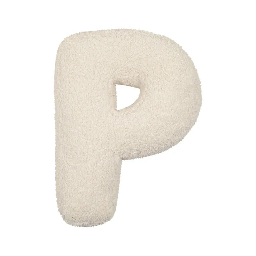 Lambswool Alphabet Pillows – Soft Plush Letter Cushion for Nursery and Playrooms