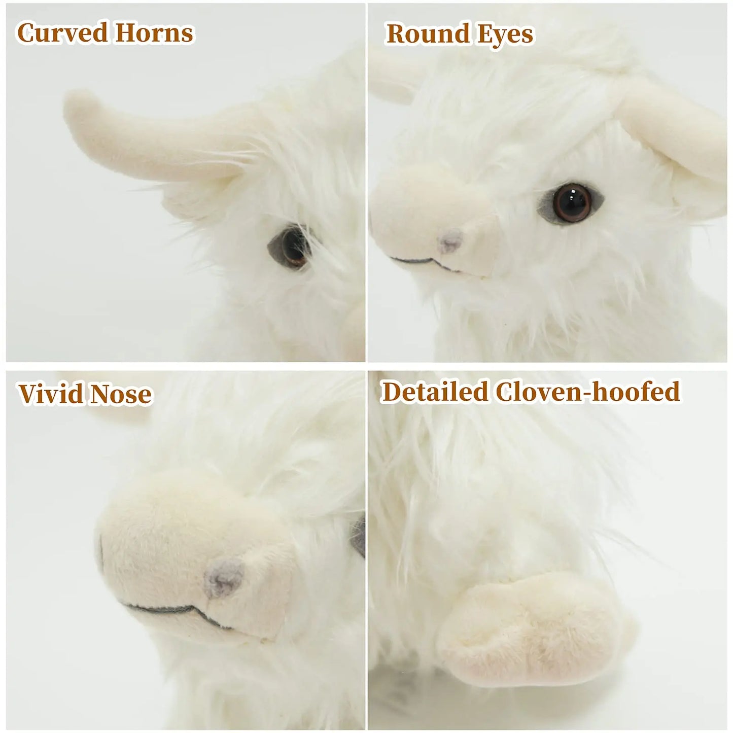 Highland Cow Plush Toy - 25cm Soft Stuffed Farm Animal for Kids