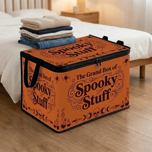 Halloween Storage Box - Spooky Stuff Organiser Bin with Lid