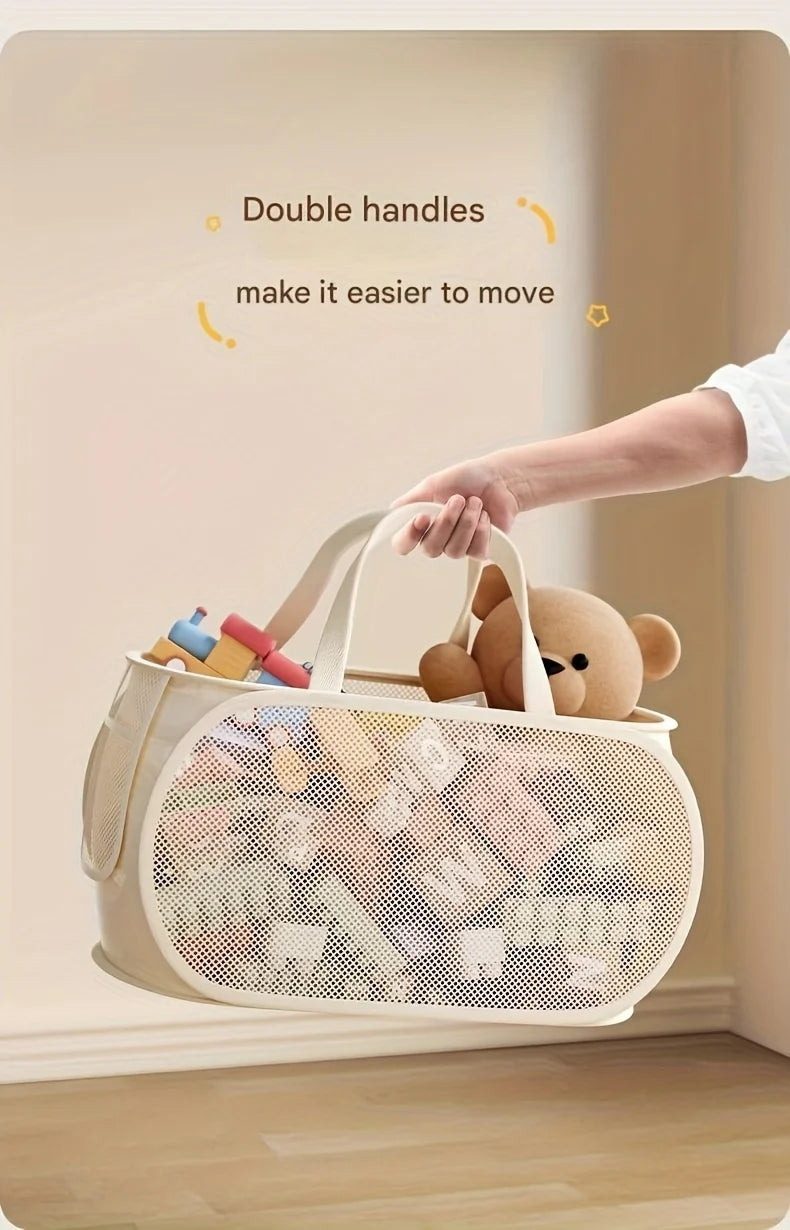 Foldable Mesh Toy Storage Basket