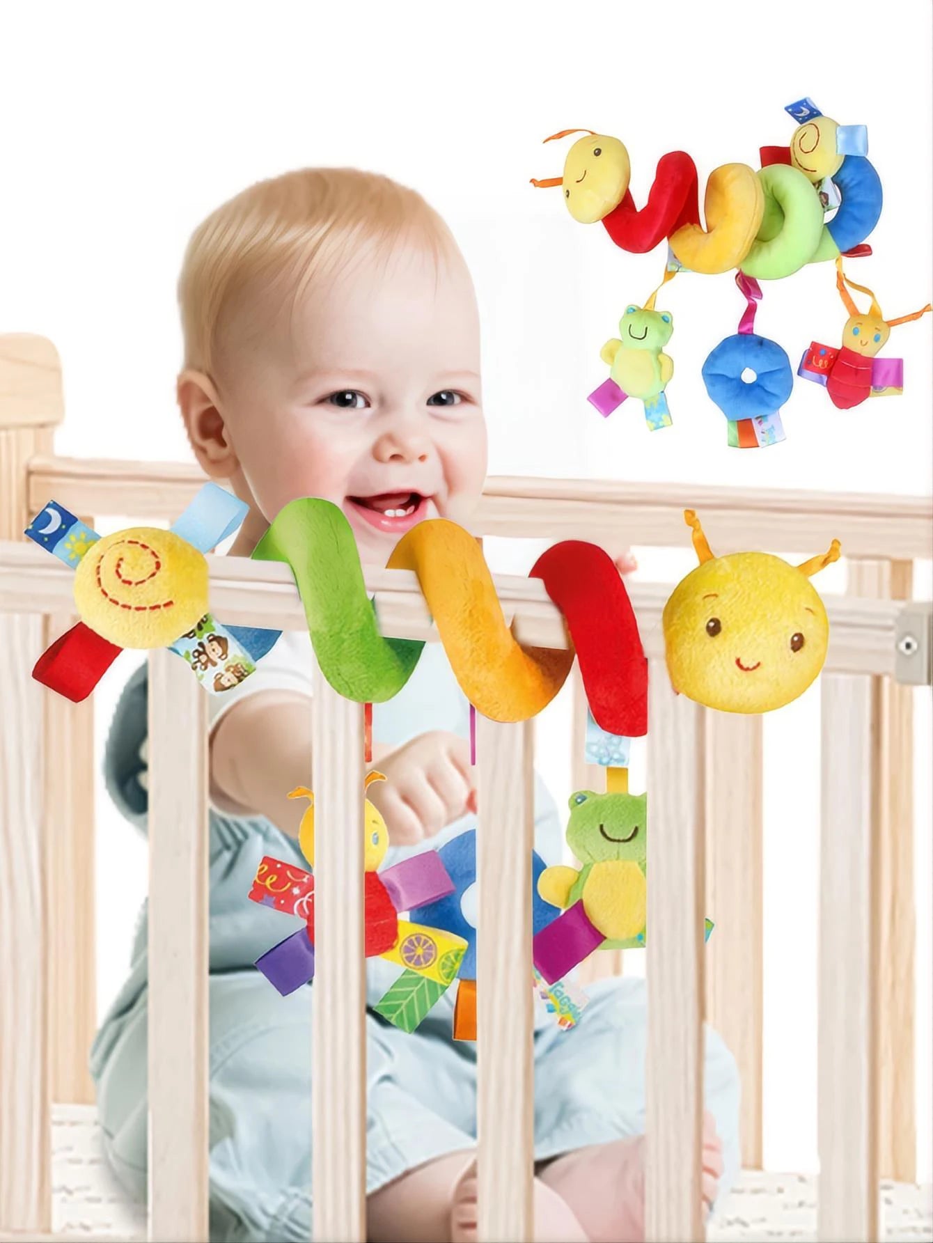 Colorful Hanging Baby Spiral Toy for Car Seat and Crib