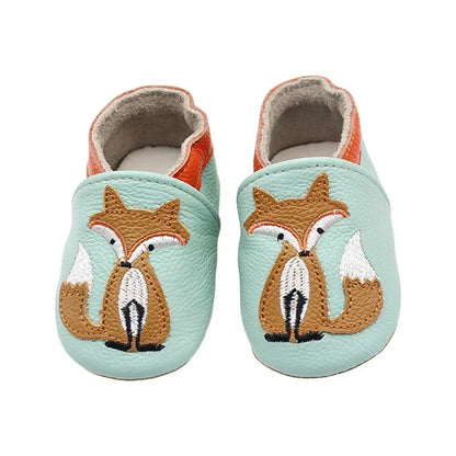 WildStep Leather Baby Moccasins | Animal Soft Sole First Walker Shoes 0-24M