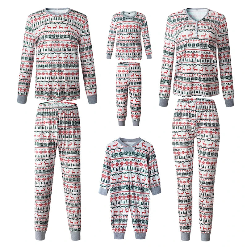 Festive Snowflake Family Matching Pajamas Set