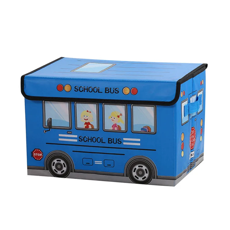 Collapsible School Bus Storage Box – 24L Fabric Organizer