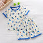 Short Sleeve Kids Pyjama Set with Cute Cartoon Prints