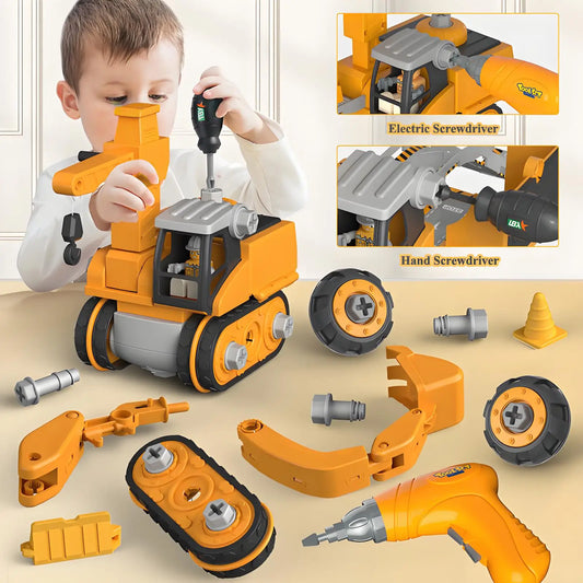 Kids DIY Engineering Vehicle with Electric Drill Toy Set