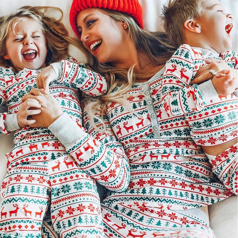 Festive Snowflake Family Matching Pajamas Set