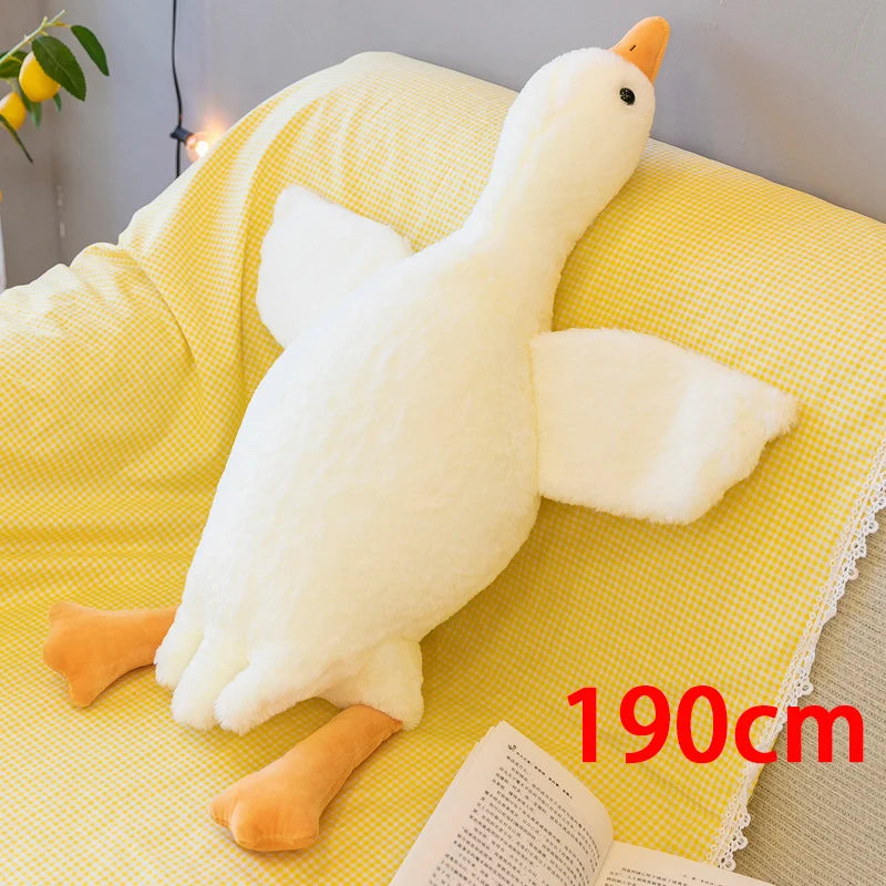Goose Plush Pillow - Long Soft Stuffed Duck Cushion for Kids