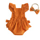 Baby Pumpkin Romper Outfit - Halloween Bodysuit Set with Bow Headband