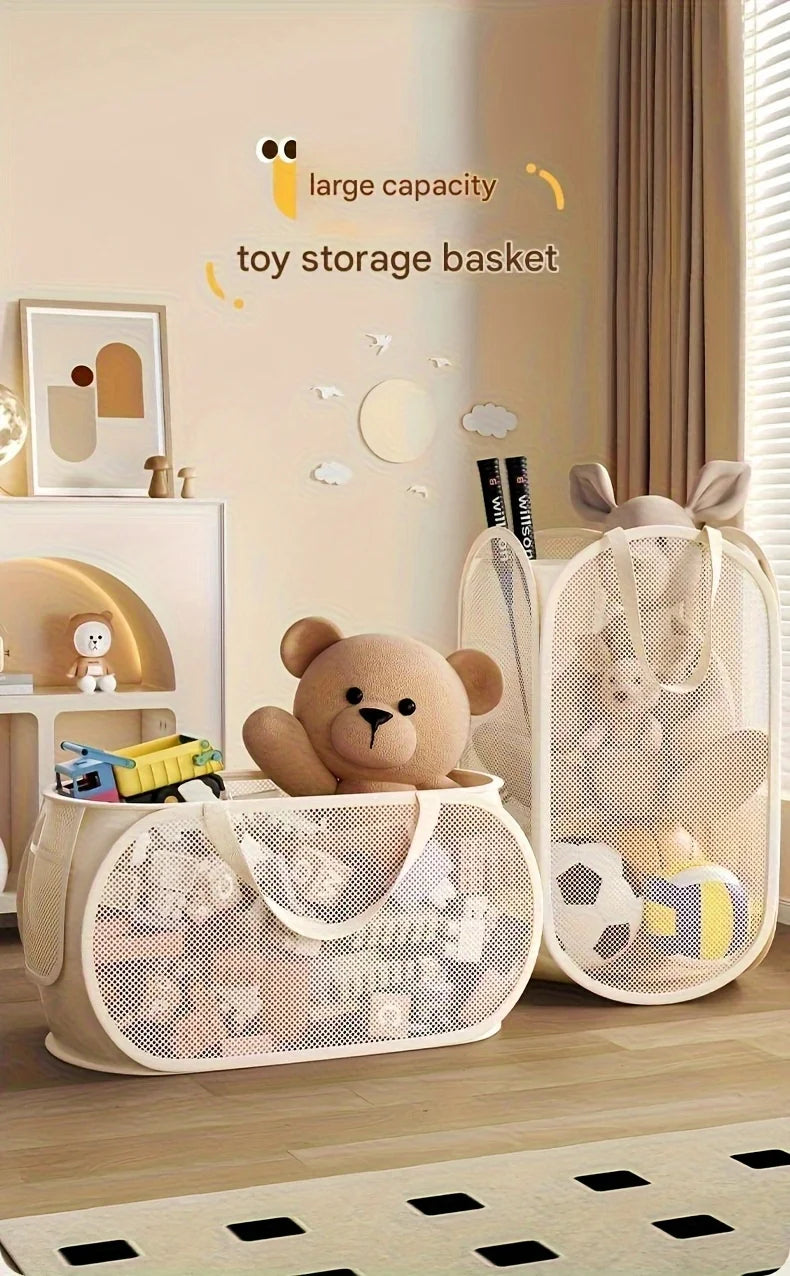 Foldable Mesh Toy Storage Basket