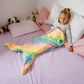 Glow Mermaid Tail Blanket - Soft Wearable Fleece Blanket for Kids